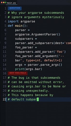 Your Python Is Too Slow: Why your argparse subcommands ignore arguments mysteriousl