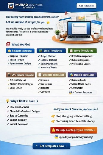 In Murad Learners Academy, smart templates are available