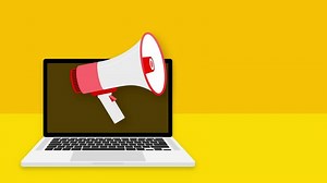 Live webcast yellow banner, icon. Motion graphics.