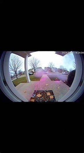 Doorcam: Porch Pirate's Rainbow Glitter Bomb Ambush 💥✨🎯 #GlitterBomb