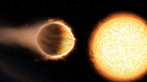 Hubble Detects Exoplanet with Glowing Water Atmosphere