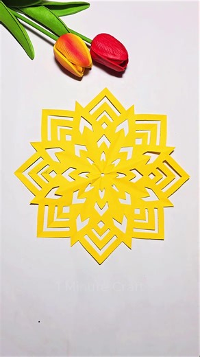Quick Easy 3D Paper Craft 💛💛 Amazing 3D paper window decor #craft #DIY #crafting