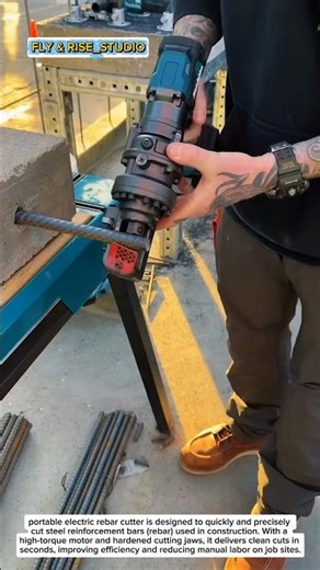 Insane Rebar Cutting Tool in Action! Portable Electric Rebar Cutter – Fast & Power
