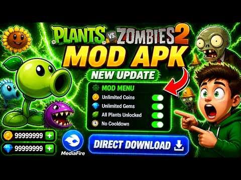 Plants VS Zombies 2 Mod Apk 13.1.1 ( Unlock All Plants, Unlimited Diamonds, Max Level ) PvZ2 Mod Apk