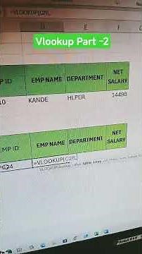 Vlookup practical part - 2 | Data Kaise Find Karen Vlookup Se Lookup Value, Table Array, Column No