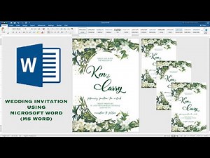 WHITE AND GREEN or NATURE Theme | How to make WEDDING INVITATION in Microsoft Word (MS Word)