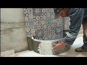 تركيب السيراميك لنافورة منزلية من البداية/تصميم/بناء نافورة