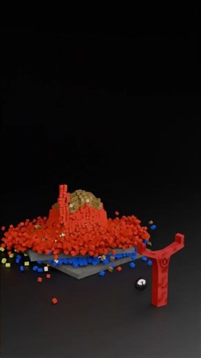 Watch 23,500 Cubes Demolish a Unique Structure | Satisfying 3D Animation