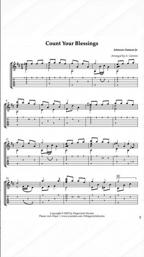 30 Easy Fingerstyle Guitar Hymns | Tabs & Notation on Screen #fingerstyleguitar #hymns #guitar