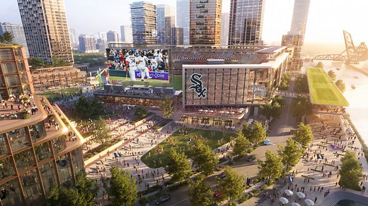 Developer Releases Renderings Showing New Riverfront White Sox Stadium at The 78