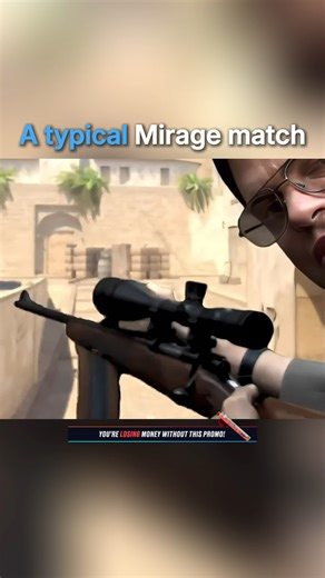 A typical Mirage match 🎁 For insiders only! Apply promo code ✨ A20076 ✨ and enjoy 25% bonus #cs2 #cs #cs2moments #cs2funnymoments #cs2memes | CSGO.net