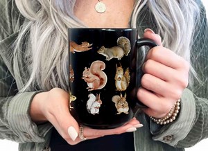 Squirrel Mug: Woodland Animal Coffee Cup, Boho Forestcore Teacup, Nature Lover Gift - Etsy