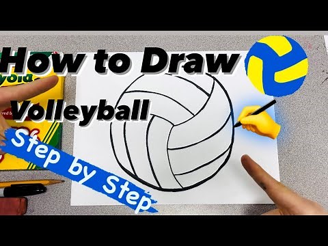 How to Draw a Volleyball EASY - step by step for kids #mrschuettesart #volleyball