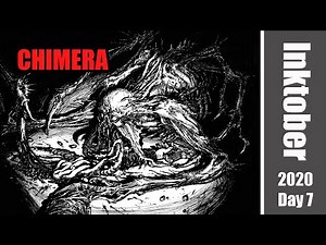 Drawing Chimera from Resident Evil ( Inktober2020 day 7 ) - Timelapse | Red Hawk