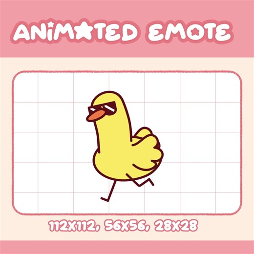 Cool Duck Animated Twitch Emote – Cartoon Running GIF (digital Download) - Etsy