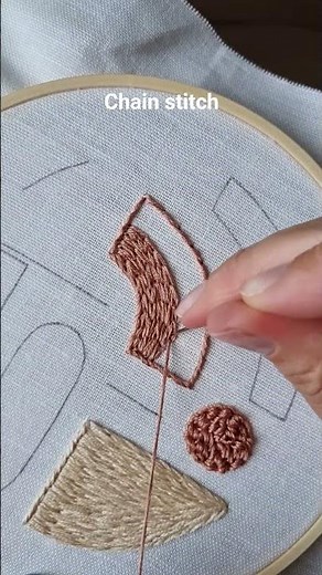 Chain stitch quick tutorial✨️ Perfect for filling shapes! #embroidery #tutorial #diy #handmade #art