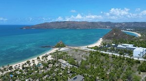 Established Aerial View of Kuta Mandalika Beach, Lombok, Indonesia