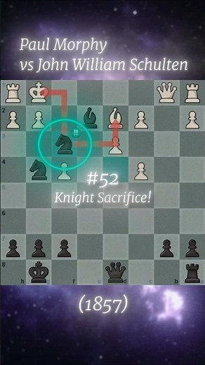 Crazy chess Brilliant Paul Morphy Knight Sacrifice | Greatest Chess Game of 1857 😱 #chess