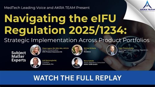 Navigating the eIFU Regulation 2025/1234: Strategic Implementation Across Product Portfolios | MedTech Leading Voice