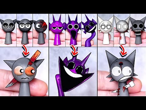 Making SPRUNKI Phase 4 Gray Durple Wenda Sculptures Timelapse