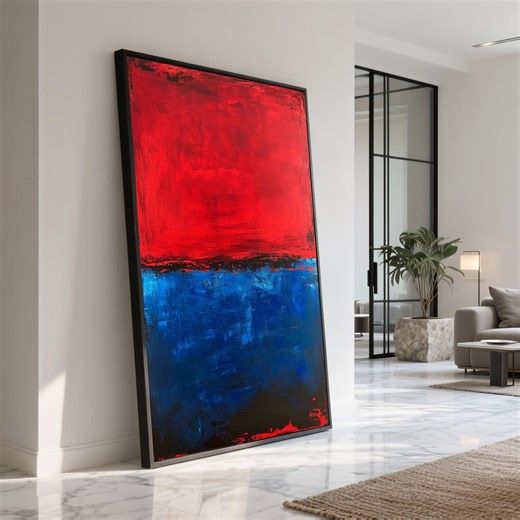 Mark Rothko Style, Red and Blue Abstract Canvas Art, Modern Texture Painting - Etsy Canada