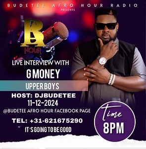 22 reactions · 17 shares | 8pm tonight for the Keymaker GMoney Imadiy live on BUDETEE AFRO HOUR RADIO with host Djbudetee Taiwo Obude . It's going to be a full pack of interesting interview. Don't be told,be there live and set your notifications bell now. And also invite at least 10 people tonight. Contact Edith Osawe Franken for your promotion, Afro Hour manager. | BUDETEE AFRO HOUR RADIO | Facebook