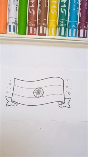 Easy India Flag Drawing 🇮🇳 Step by Step