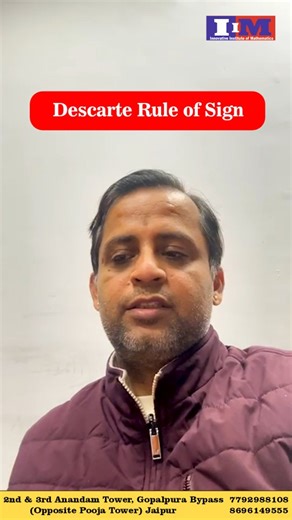 Understanding Descartes’ Rule of Signs made simple 📘➕ Learn how to find the number of positive and negative roots easily!💯📚 #descartesruleofsigns #algebra #mathematics #mathconcepts #exampreparation #iimjaipur #innovativeinstituteofmathematics #jaipurcoaching #mathscoachingjaipur | Innovative Institute of Mathematics