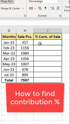 25K views · 212 reactions | Short Trick to find contribution in excel in seconds #exceltricks #exceltips | Mukul Jain | Facebook