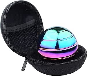 Kinetic Desk Toys， Full Body Optical Illusion Spinner Ball， Large Longer Time Spinning Top, Ideal for Parties, Holidays, classrooms or for use as Office Toys-with Storage Bag