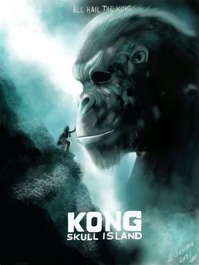 Kong the skull island drawing in Procreate, san art studio