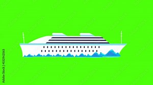 holiday cruise sailing over the waves of ocean with different types of waves animation