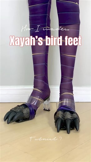 ★彡[ᴄᴀᴋᴇᴅᴇʀᴇ]彡★ on Instagram: "Xayah’s bird feet 🪶💜 #cosplay #diy #tutorial #shoes #cosmaking #makingof #cosplaytutorial #leagueoflegends #leagueoflegendsarcane #lol #xayah #rakan #ahri #akali #kayn #sett #leagueoflegendsxayah #leagueoflegendscosplay"