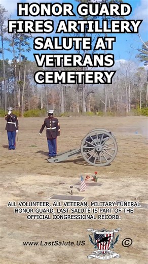 Honor Guard fires artillery salute at Veterans Cemetery