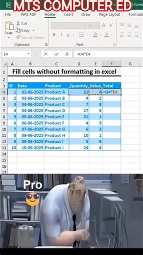 Excel Trick 😱 Fill Cells WITHOUT Formatting | Excel Tips #shorts #excel #exceltips #youtubeshorts