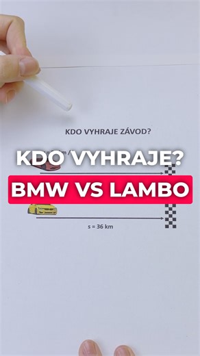 Přijímačky na střední - Učko on Instagram: "🚗💨 Kdo vyhraje závod? Červené auto jede rychlostí 54 km/h a musí urazit 27 km. Žluté auto má rychlost 72 km/h, ale čeká ho dráha dlouhá 36 km. 👉 Na první pohled to vypadá jasně, ale matematika někdy dokáže překvapit. Které auto dorazí do cíle rychleji? Tahle úloha je zajímavým tréninkem, protože kombinuje dráhu, čas a rychlost. Podobné příklady se u přijímacích zkoušek 2025/26 sice neobjevují často, ale jejich výskyt je možný – a je dobré být připra