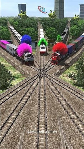 3 Kereta Api Cepat Melintasi Antrian Persilangan