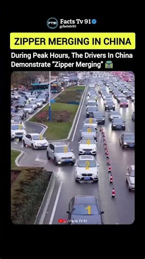 China’s Zipper Merging in Real Traffic 🚗