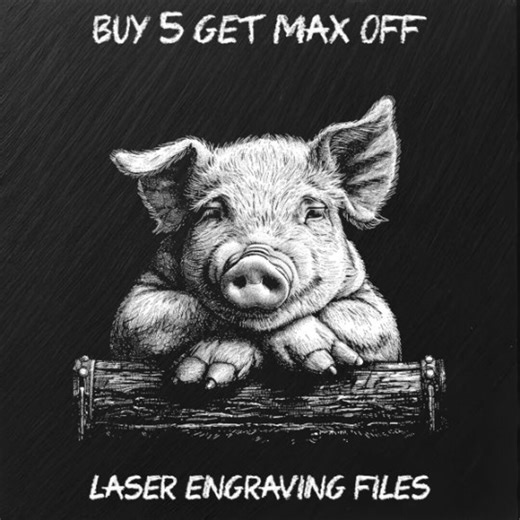 Boar Pig Laser Engraving File: Slate Coaster, CNC Router (PNG) - Etsy