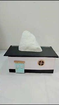 DIY Tissue Box Holder | Cute House Shape Tissue Box Craft | Easy Home Decor Idea#shorts #shortsfeed