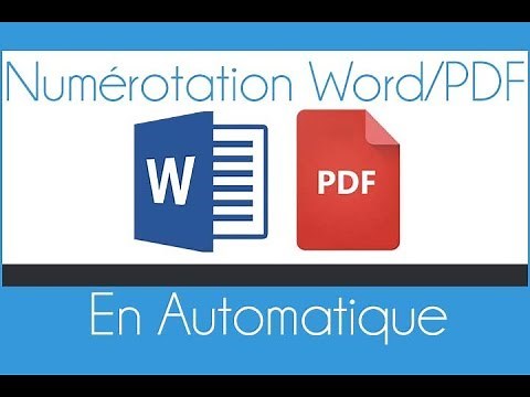 Comment numéroter les pages d'un document Word/PDF