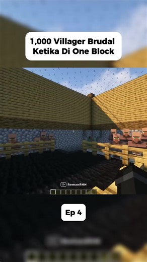 1,000 Villager Brudal Ketika Di One Block!! #remanrhn #villager #minecraft #fyp #fypシ