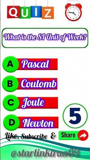 What is the SI Unit of Work? | Physics Explained Simply | #shorts #quizmcq #gkquiz #gkquestion