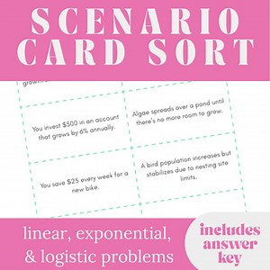 Real-World Growth Sort Activity | Linear, Exponential, and Logistic Models