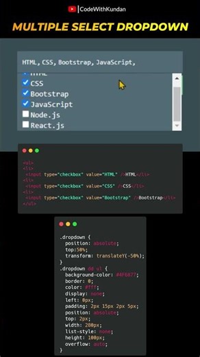 Multiple Select dropdown | HTML CSS Toturial