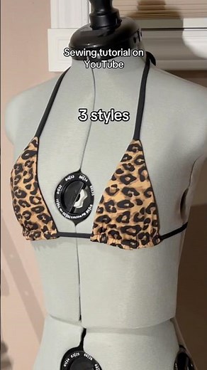 New tutorial for sewing a reversible triangle bikini top with 3 styles! This is a great beginner top