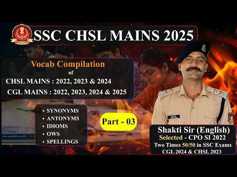 📚SSC CHSL 2025 MAINS || Part-03 | ENGLISH ONE SHOT SERIES | mains pyq #ssc #chsl #live #livestream