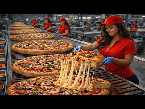 Inside Pizza Factory Process 🍕 | How 4 Types of Pizza Are Made at Massive Scale | Food Factory
