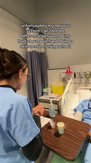 Nursing school check-offs are a different level of stress 🩺😭 #shorts #skillslab