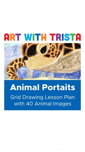 Trista Johnson on Instagram: "A SNEAK PEEK… finished pieces coming soon!! These 7th grade artists are on 🔥 Animal Grid Drawing Perfect introductory lesson to grid drawing technique 40 images included with grid placed on image for easy transfer to 12”x18” paper Complete lesson and printable rubric also included Comment LESSON for the direct link to this resource on my TPT store"